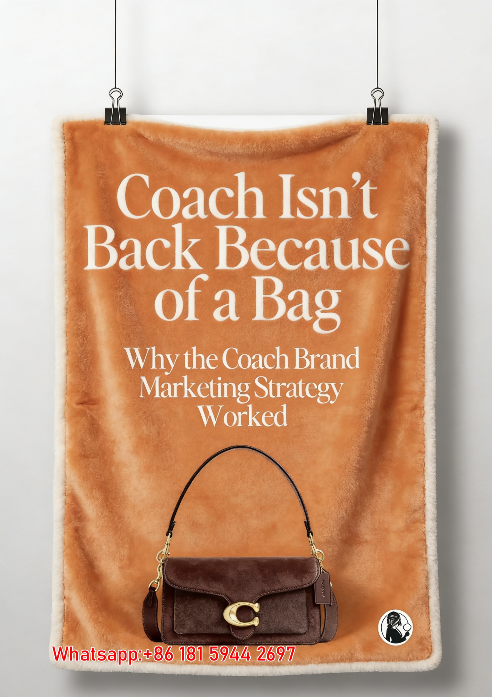 Coach Tabby Bag Orange Brand Poster Flannel Throw Blanket for Sofa and Wall Decor C382